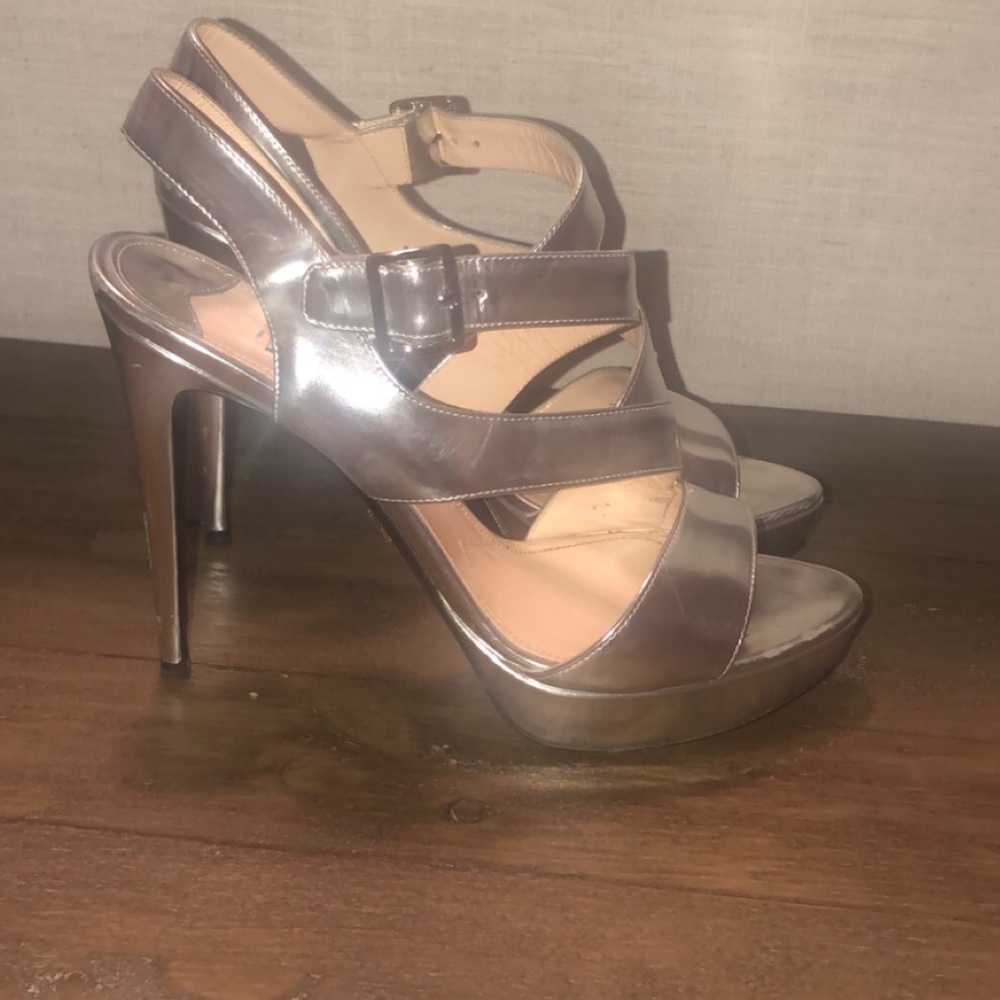 Silver Prada Platform Stiletto
